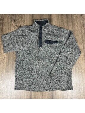Eddie Bauer Quarter Snap Fleece Sweater Men’s Medium Gray Long Sleeve